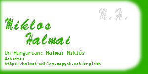 miklos halmai business card